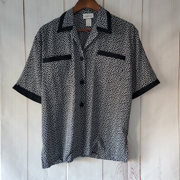 Vintage Brownstone Studio New York, 2pc Pajama Set, Sz 6, Black/White, Like New, - Picture 2 of 15